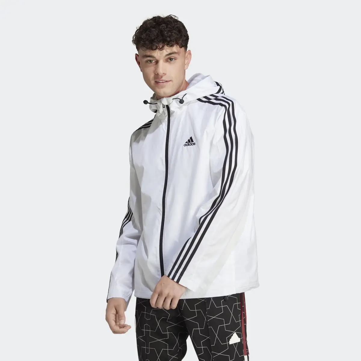 Adidas Essentials 3-Stripes Woven Windbreaker. 2