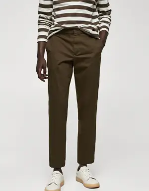Mango Slim-fit stretch cotton trousers