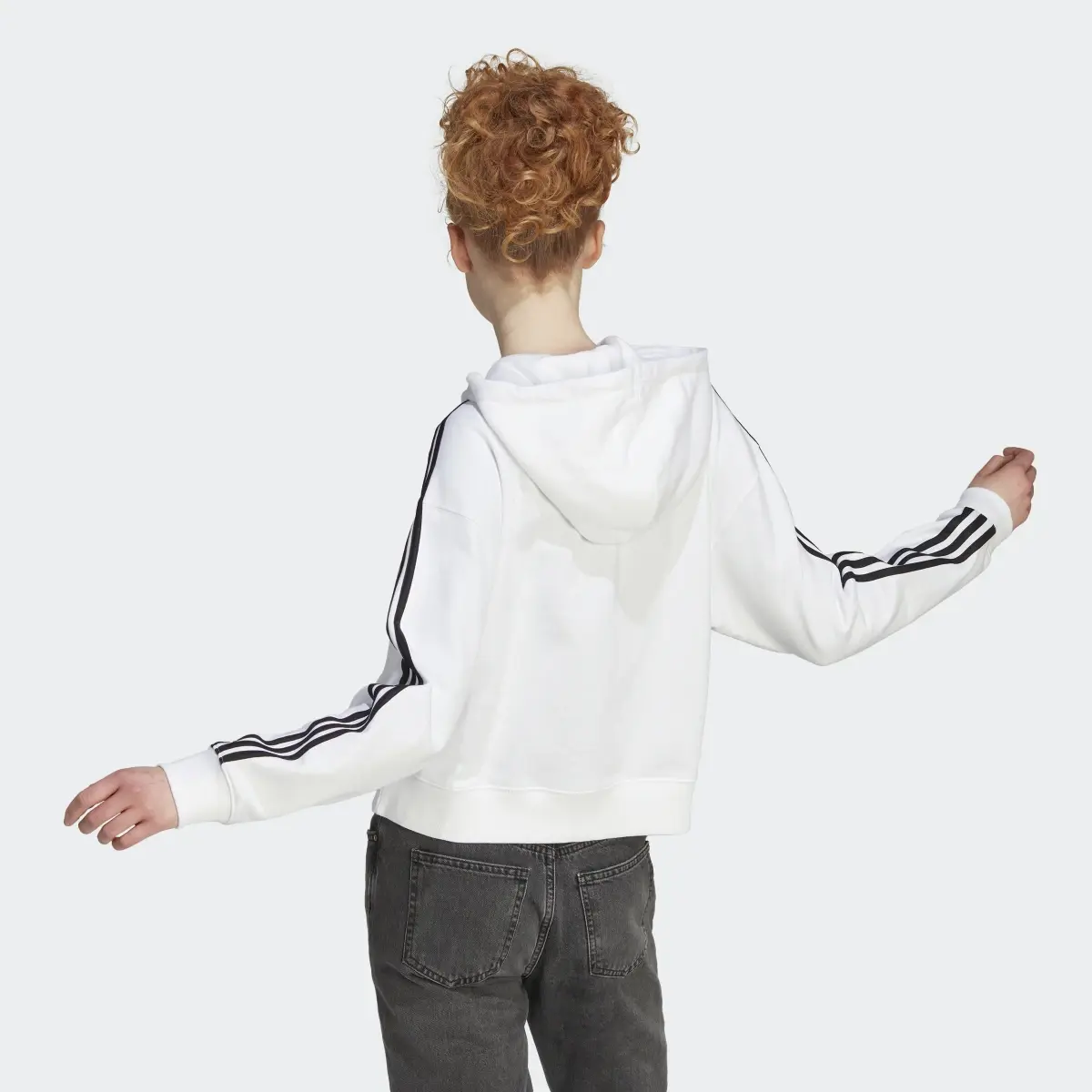 Adidas Veste bomber à capuche entièrement zippée en molleton Essentials 3-Stripes. 3