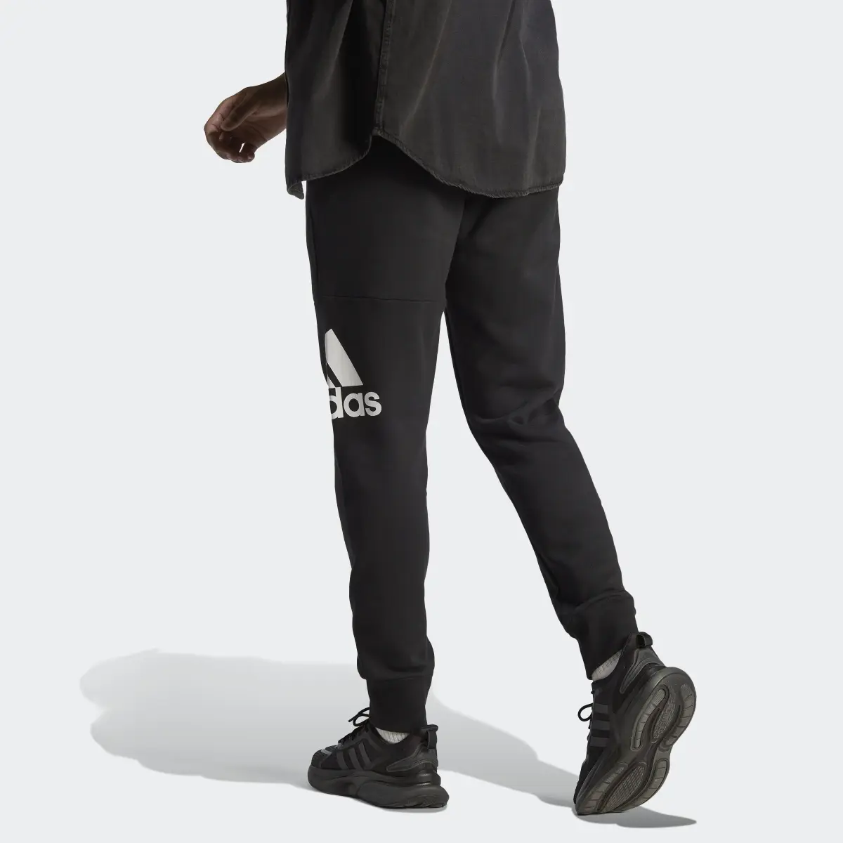 Adidas Essentials French Terry Tapered Cuff Logo Pants. 3