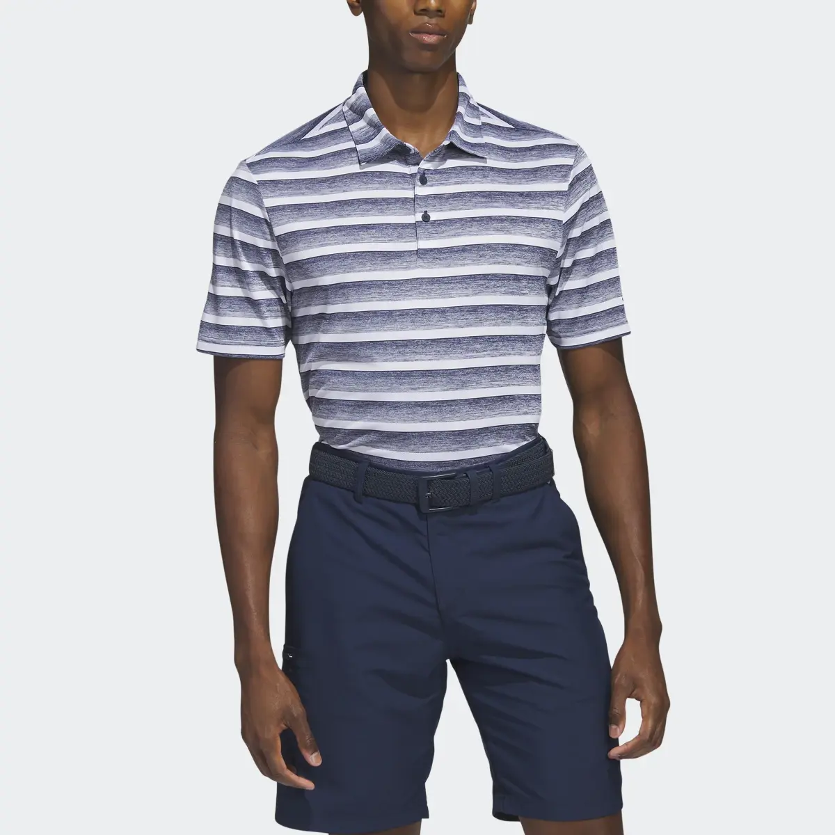 Adidas Two-Color Striped Polo Shirt. 1