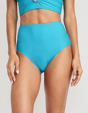 High-Waisted Classic Bikini Swim Bottoms for Women blue