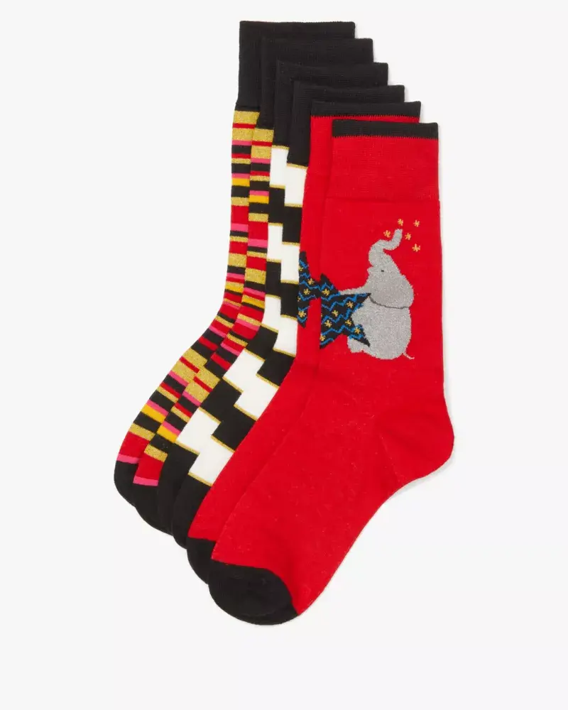 Kate Spade Holiday 3 Pack Boxed Crew Socks. 1