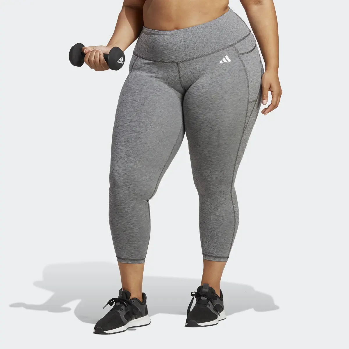 Adidas Optime Stash Pocket Training 7/8 Leggings (Plus Size). 1