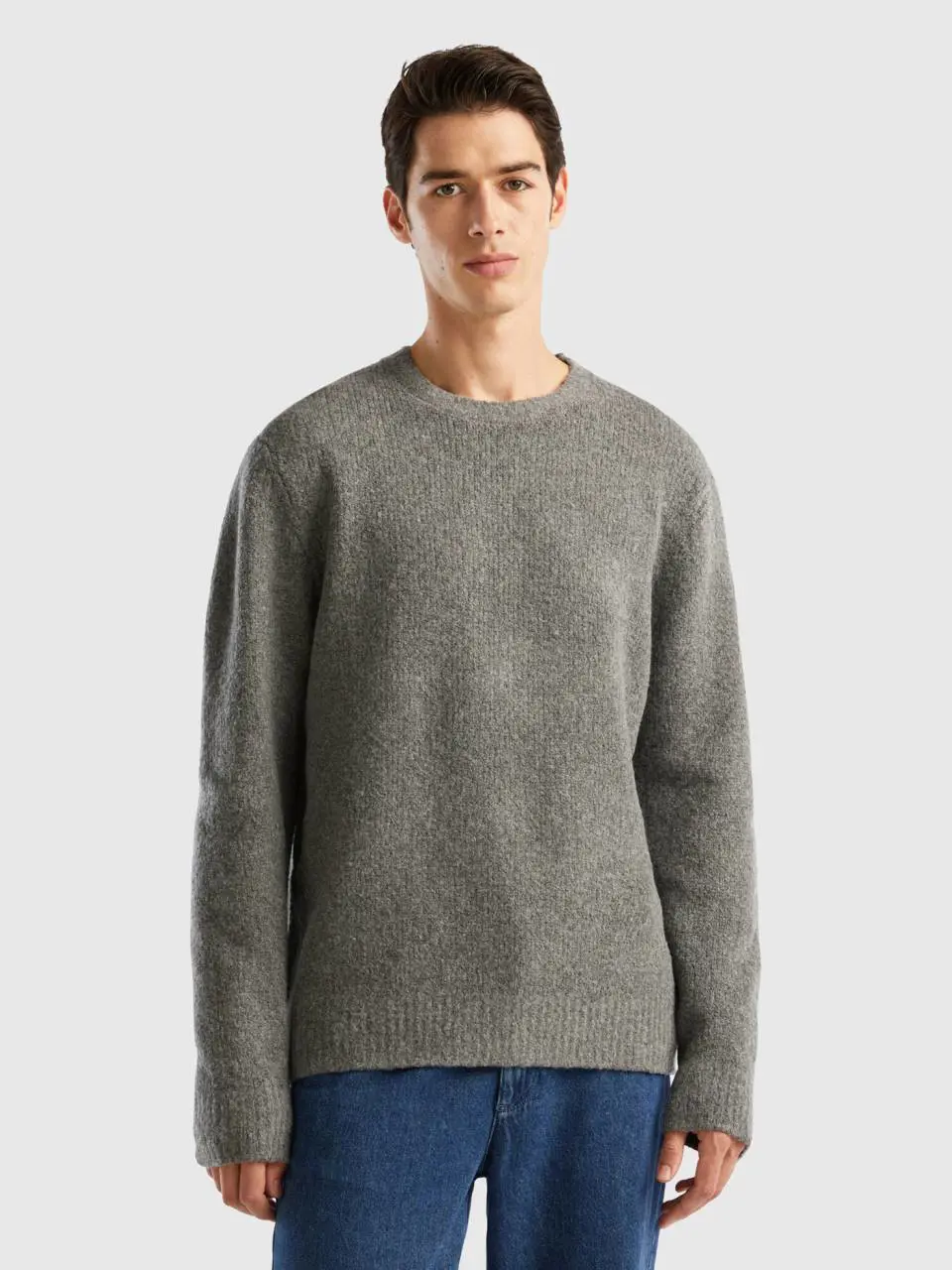 Benetton bouclé crew neck sweater. 1