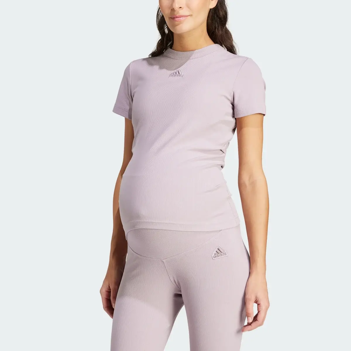 Adidas Ribbed Fitted Tee (Maternity). 1