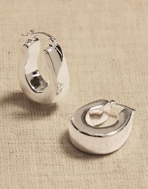 Ravena Horseshoe Hoop Earrings &#124 Aureus + Argent silver