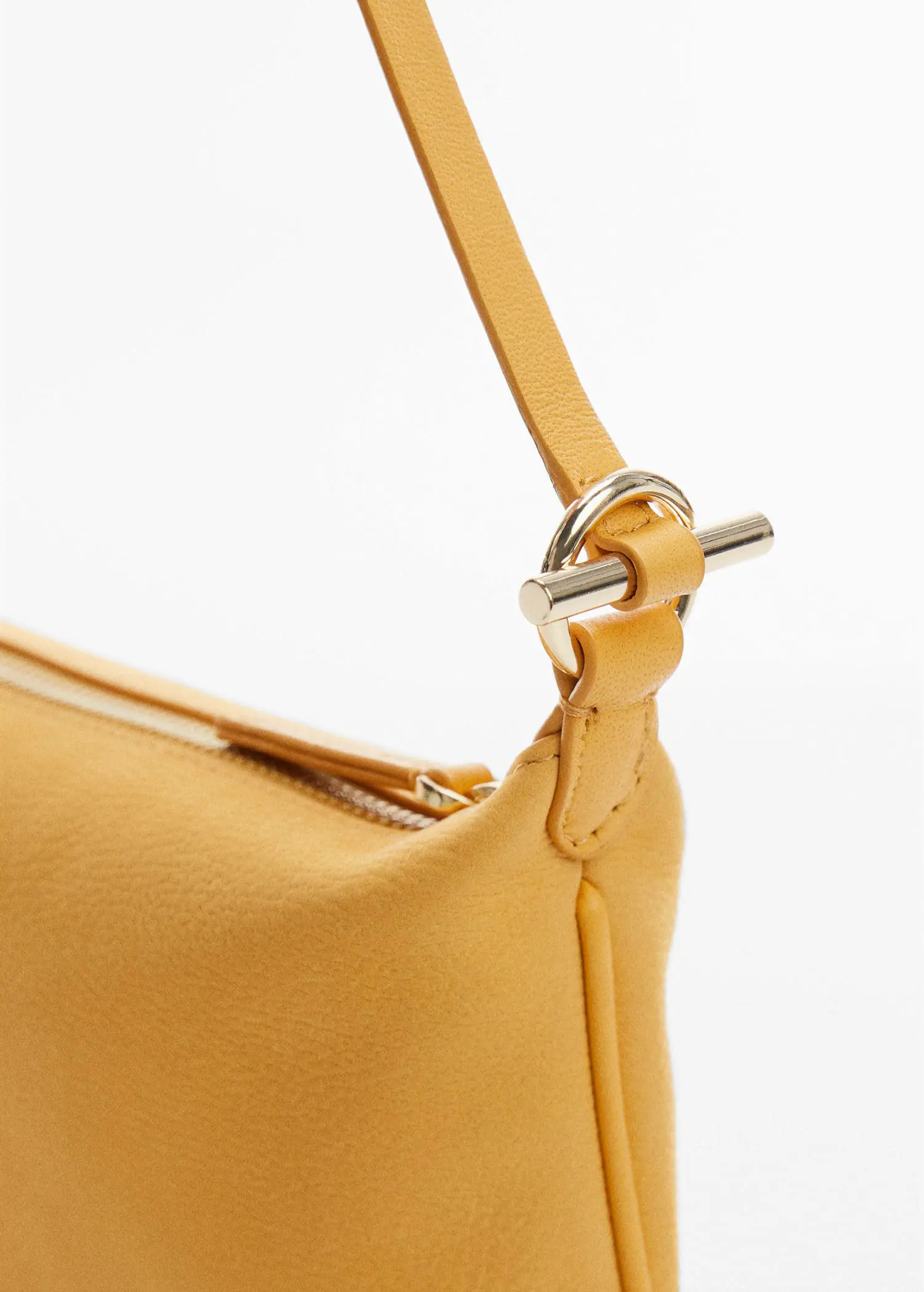 Mango Leather bag with metallic detail. 3