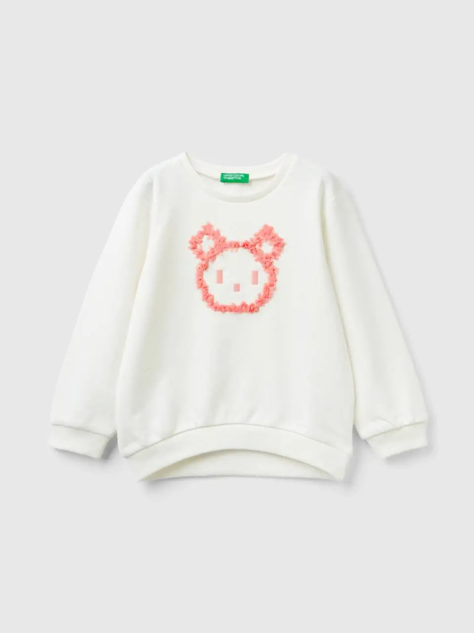 Benetton sweatshirt with petal applique. 1