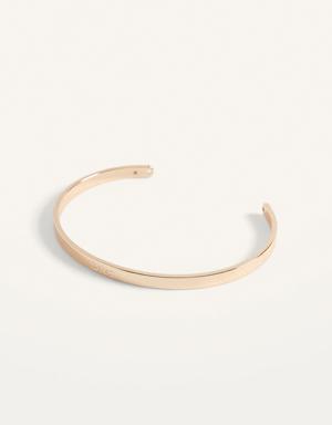 Gold-Toned "Love" Engraved Cuff Bracelet For Women yellow