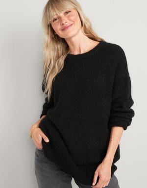 Cozy Cocoon Tunic Sweater for Women black
