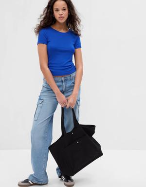 Mini Rib Cropped T-Shirt blue