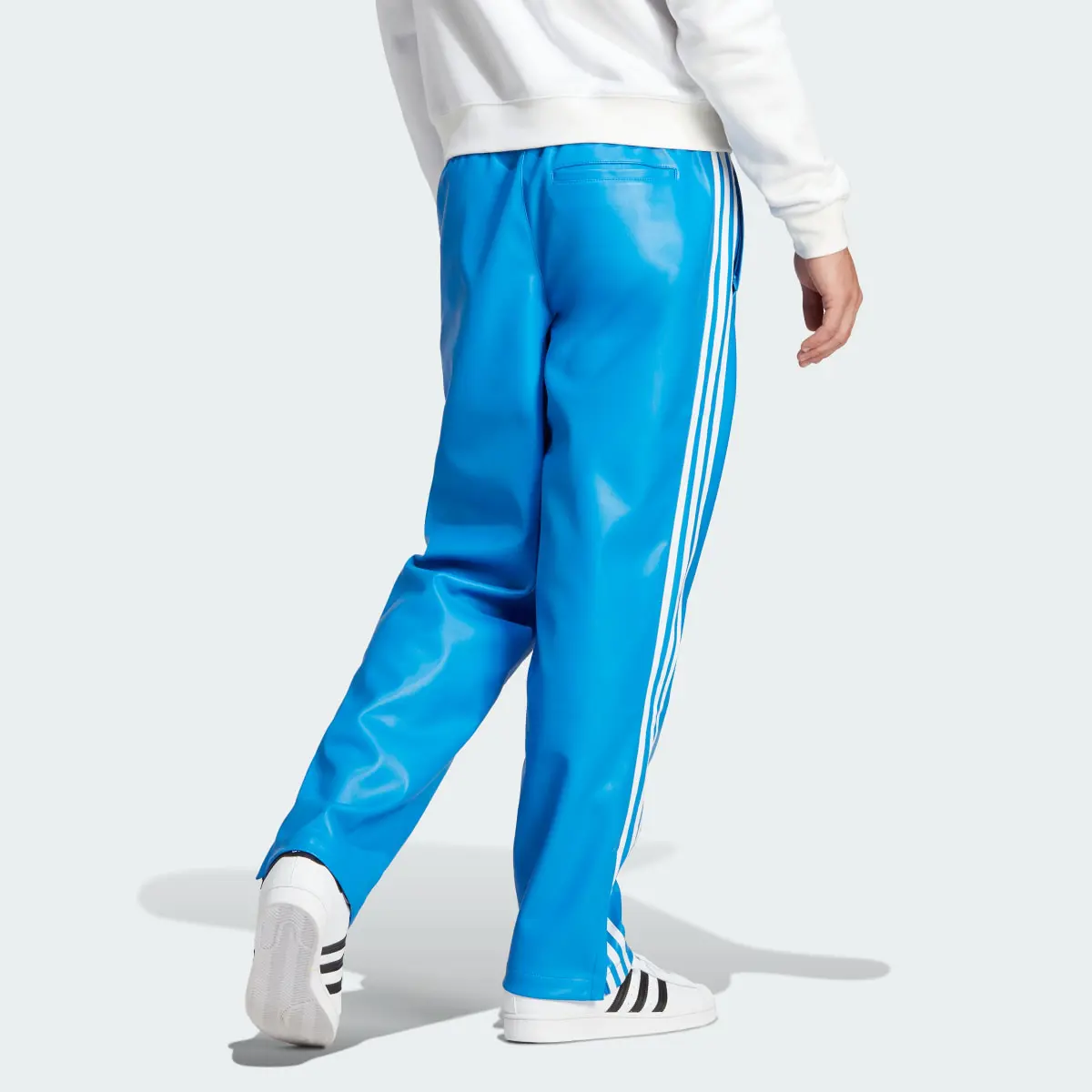 Adidas Faux Leather Adicolor 3-Stripes Firebird Track Suit Pants. 3