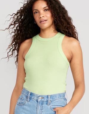 Old Navy Rib-Knit Cropped Tank Top for Women green