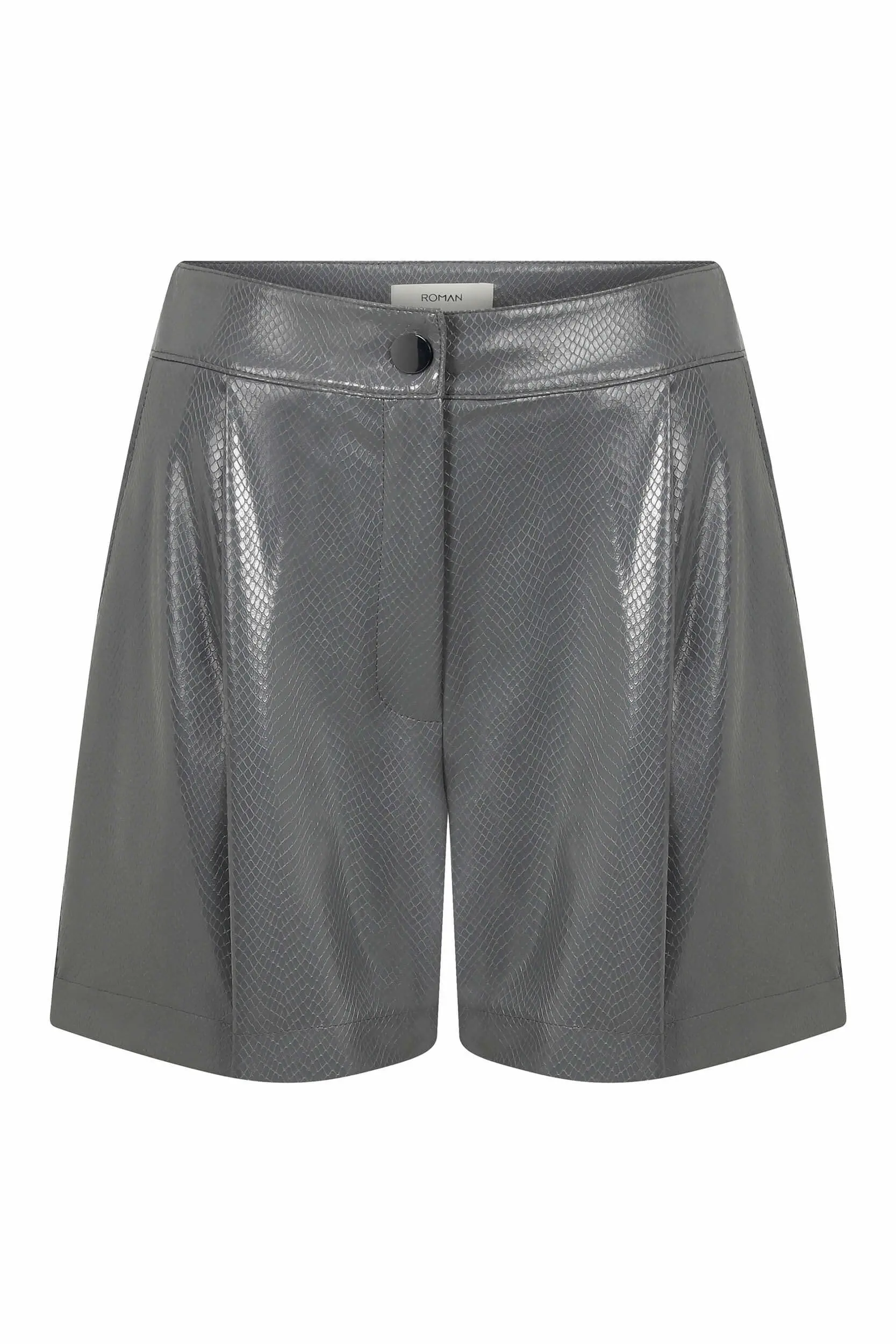 Roman Faux Leather Shorts - 2 / GREY. 1