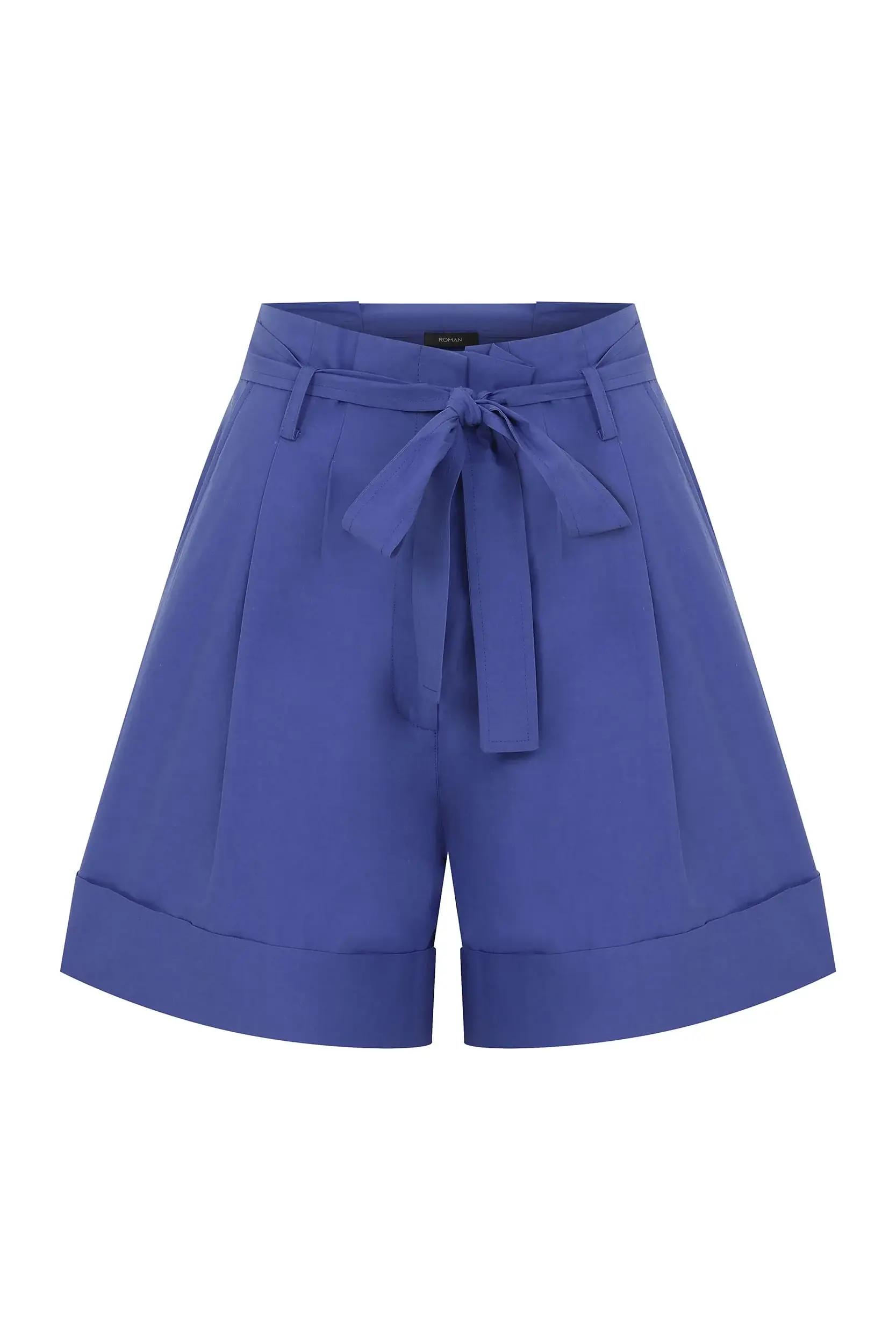 Roman Cargo Pleated Tie Waist Shorts - 2 / Navy. 1