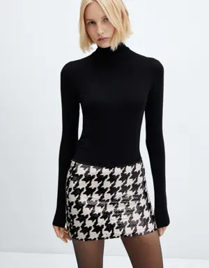 Houndstooth sequined skirt
