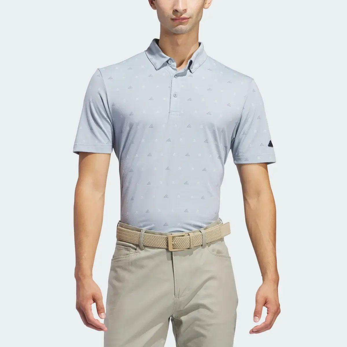 Adidas Go-To Mini-Crest Print Polo Shirt. 1