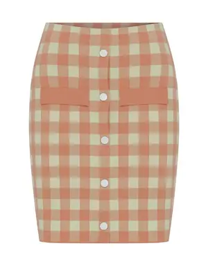 Check Patterned Button Detail Mini Skirt - 1 / Original