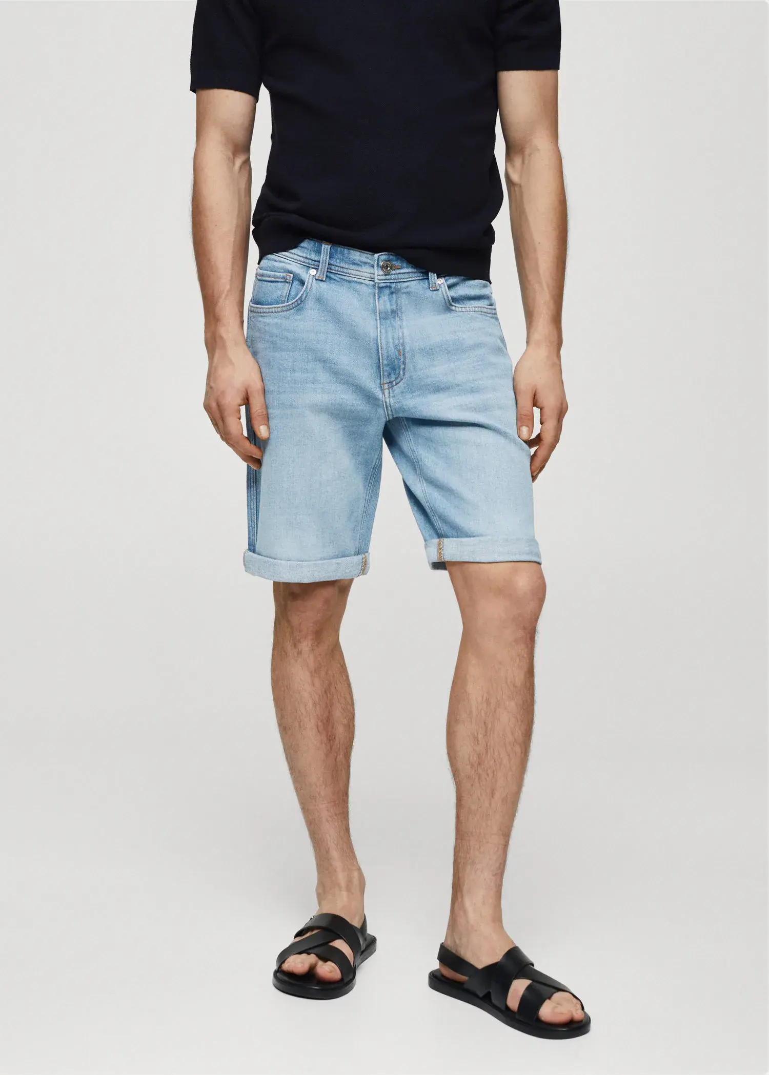 Mango Slim-fit denim bermuda shorts. 2