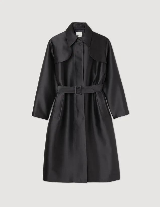Sandro Satin-effect trench coat Login to add to Wish list. 2